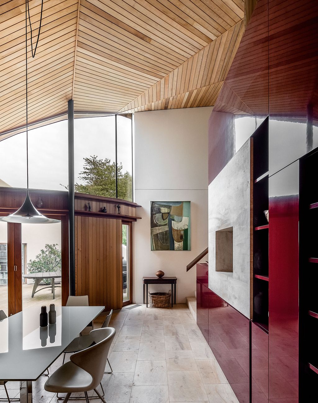 Image may contain Interior Design Indoors Furniture Chair Flooring Housing Building Wood Lighting Tub and Floor