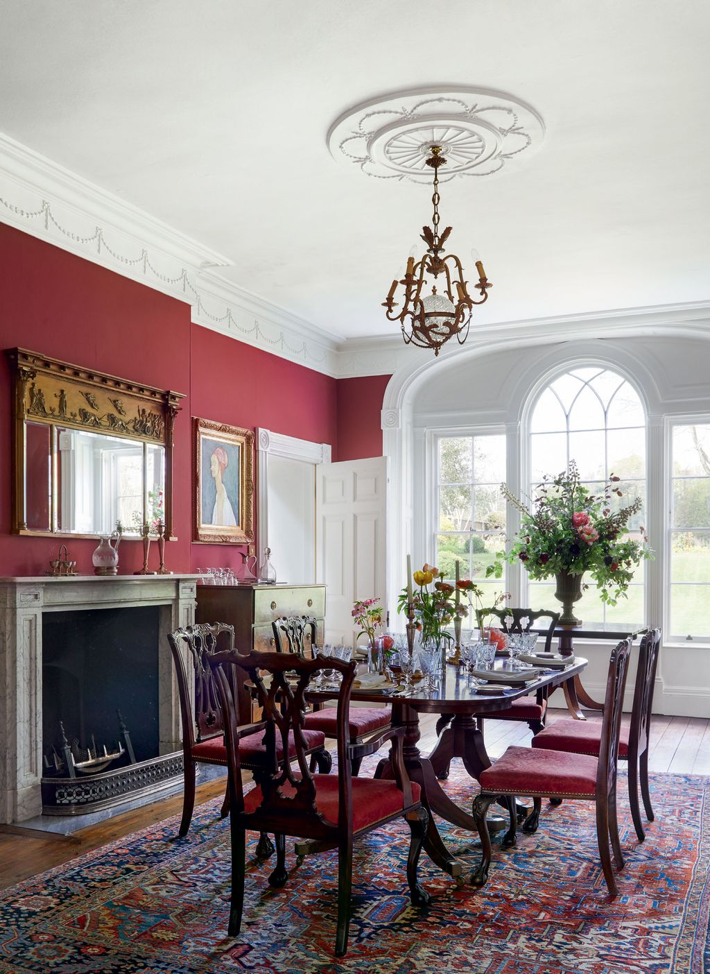Burgundy is a classic choice for a dining room as it looks beautiful after dark in the warmth of candlelight. This...
