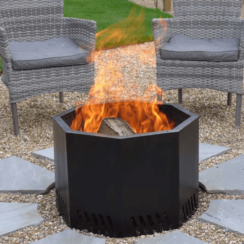 Image may contain Furniture Fire Chair and Flame