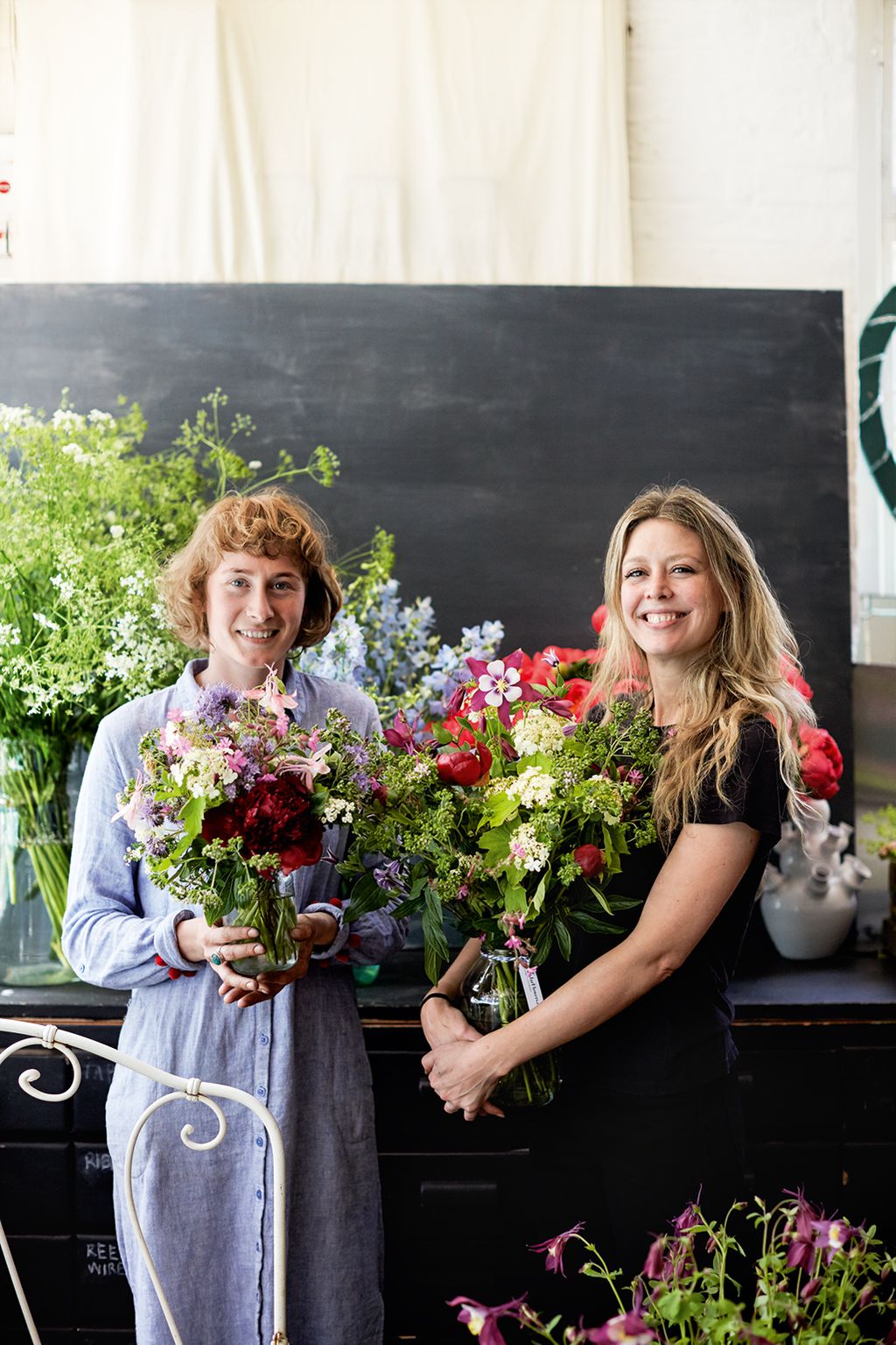 Freelance florist and regular ‘Jammer Flora Wallace with head florist Talena Rolfe.