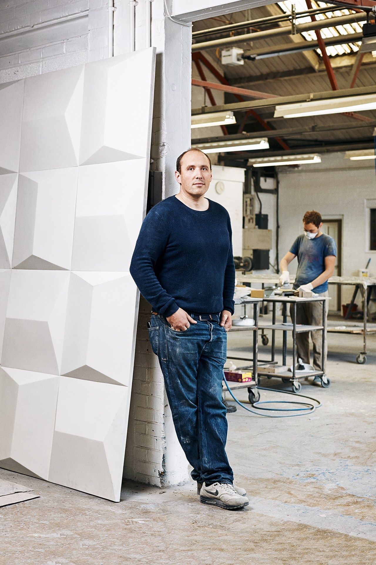 Image may contain Clothing Apparel Pants Human Person Denim Jeans Shoe Footwear Sleeve Long Sleeve and Home Decor