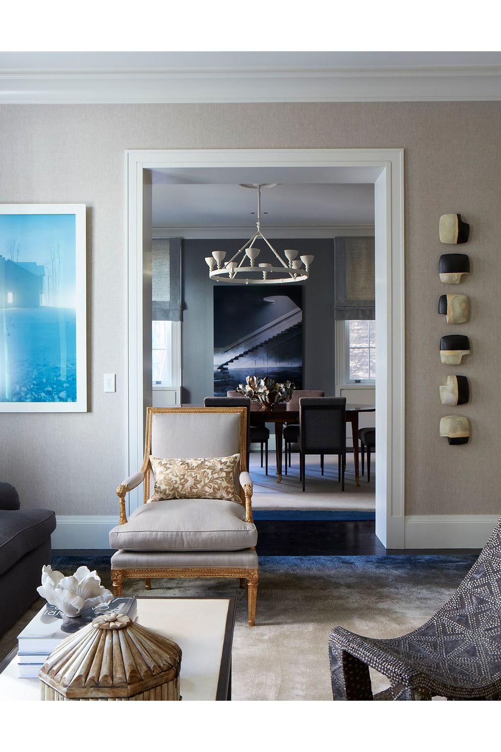 Gold Detail Armchair  Modern Park Avenue Apartment | Real Homes