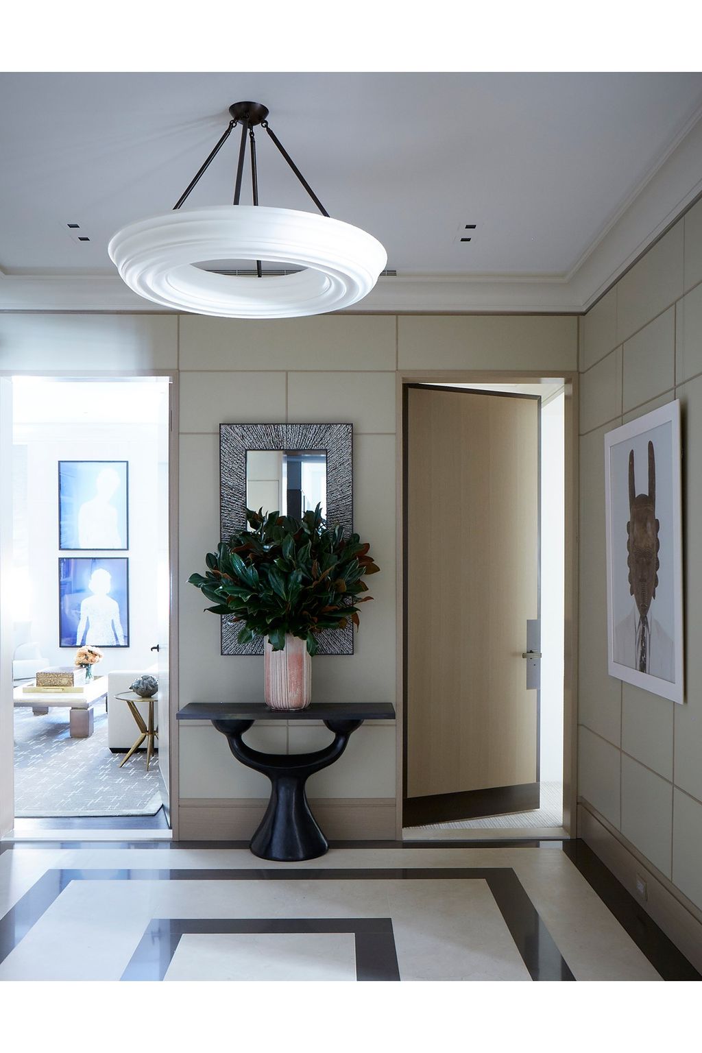 Leather Walls Hallway | Hallway Design Ideas