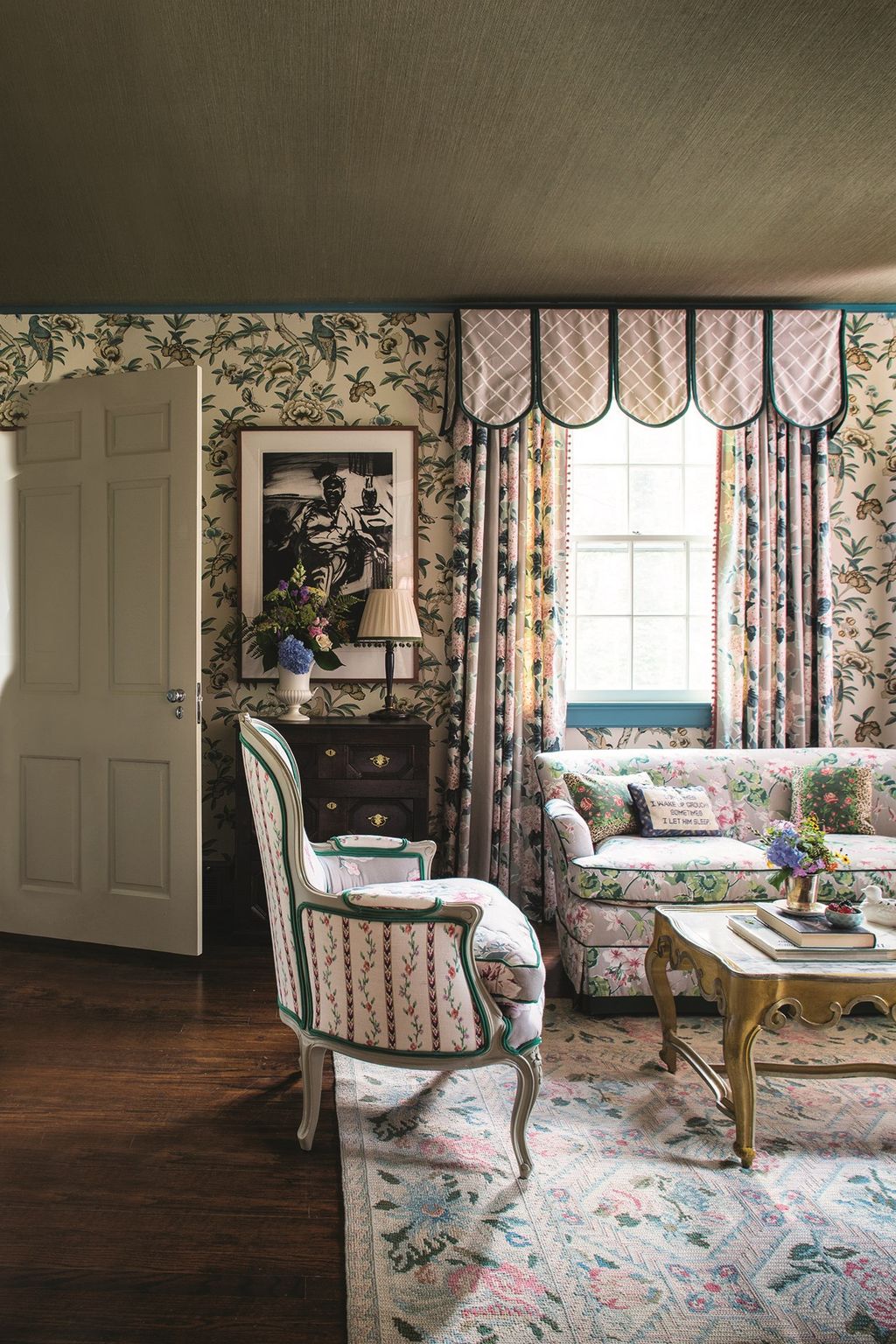 Main Bedroom Sitting Area   Madcap Cottage Bright Pattern House  At Home Madcap Cottage Bright Pattern House | Real Homes