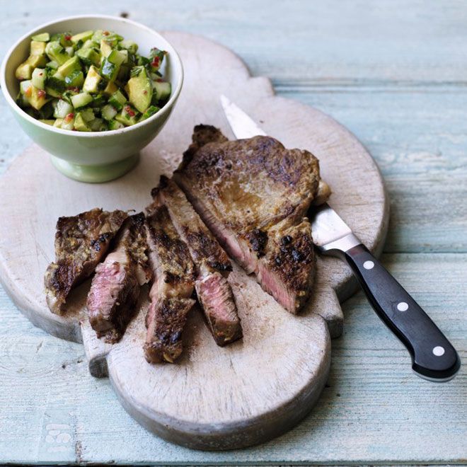Spiced Rib Eye Steak With Avocado Salsa Recipe Ideas Healthy Easy Recipes