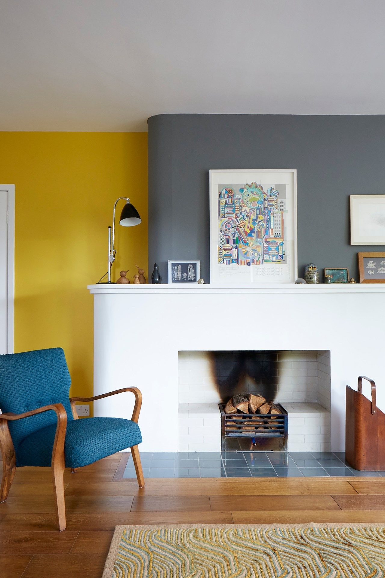 Drawing Room Fireplace At Home Modern Colourful Thirties House | Real Homes