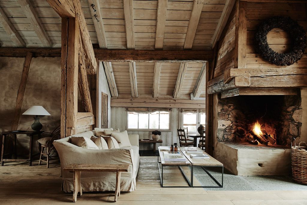 Open Fire Sitting Area  At Home Belgian Family Home  Alps Chalet | Real Homes