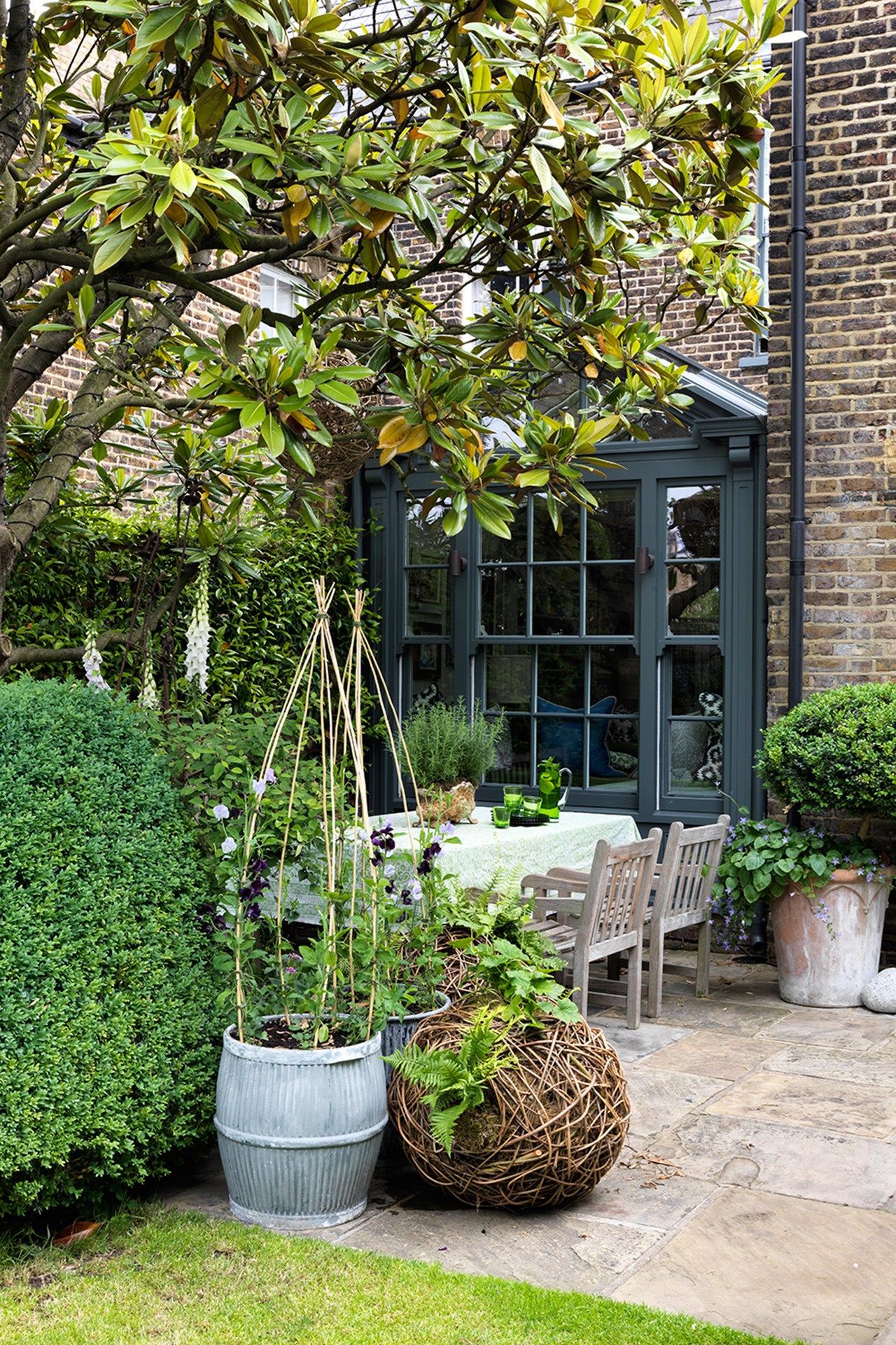 Image may contain Outdoors Garden Furniture Chair Plant Patio Arbour Yard and Nature