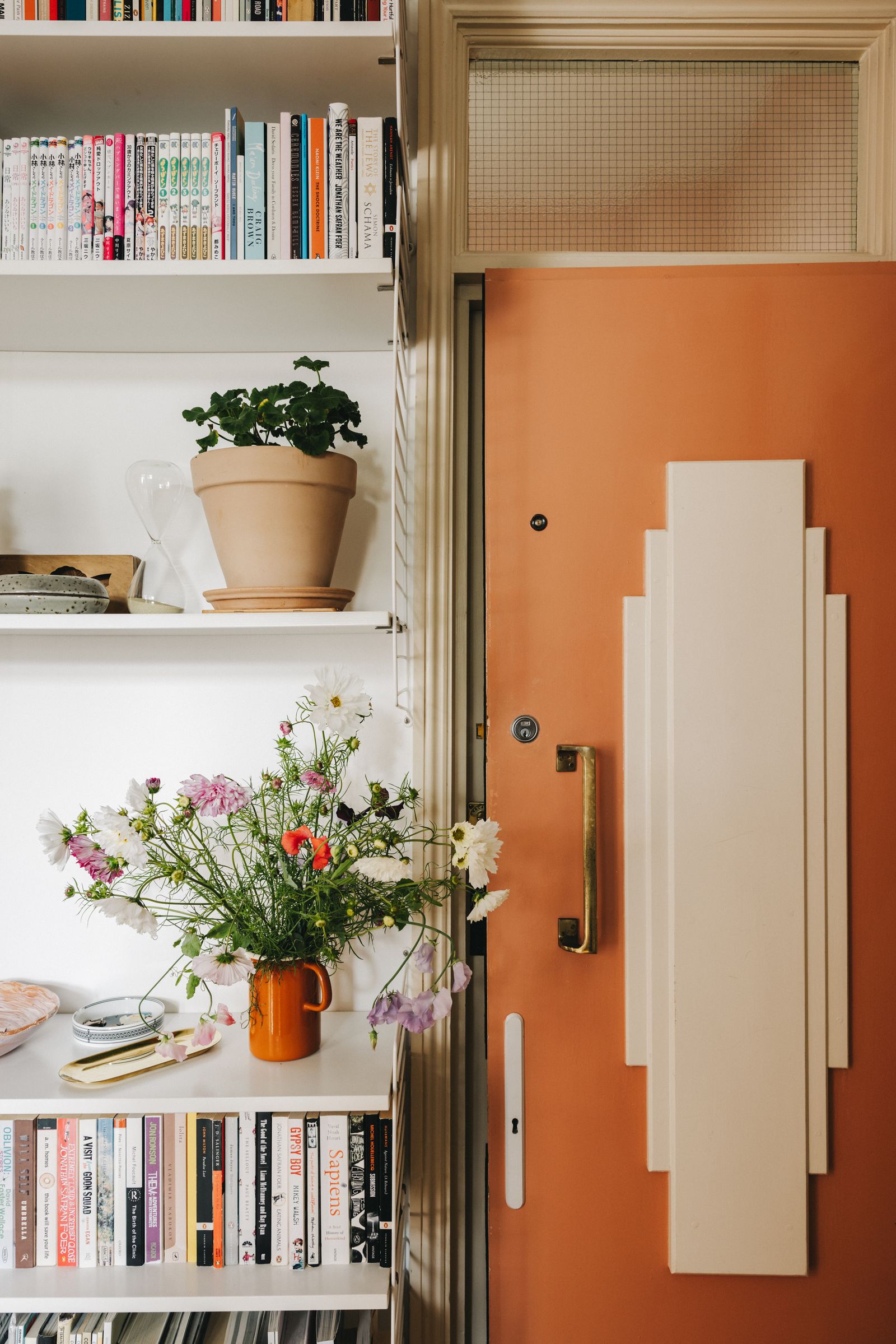At Alfred Bramsen's Hackney flat is Art Deco in style and the front door to the flat still has an original motif on it.