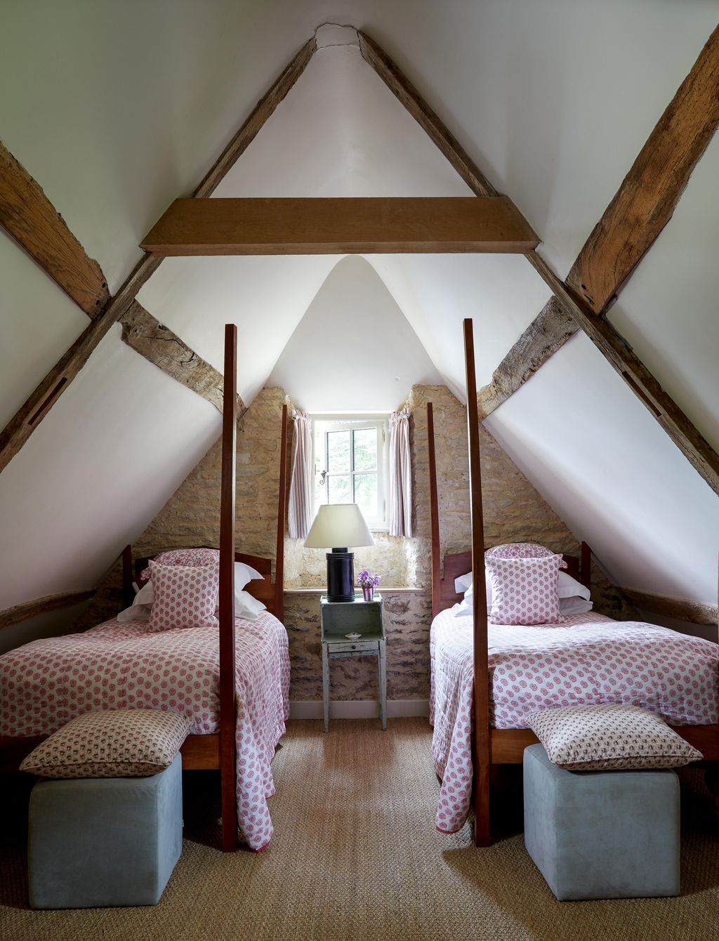 Image may contain Loft Building Housing Indoors Attic Room Bedroom and Interior Design