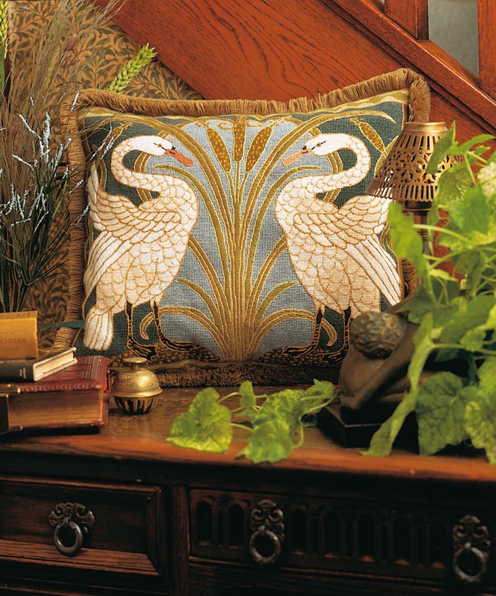 Glorafilia Swans Cushion Needlepoint Kit 75 from Liberty. buttongroup SHOP NOW