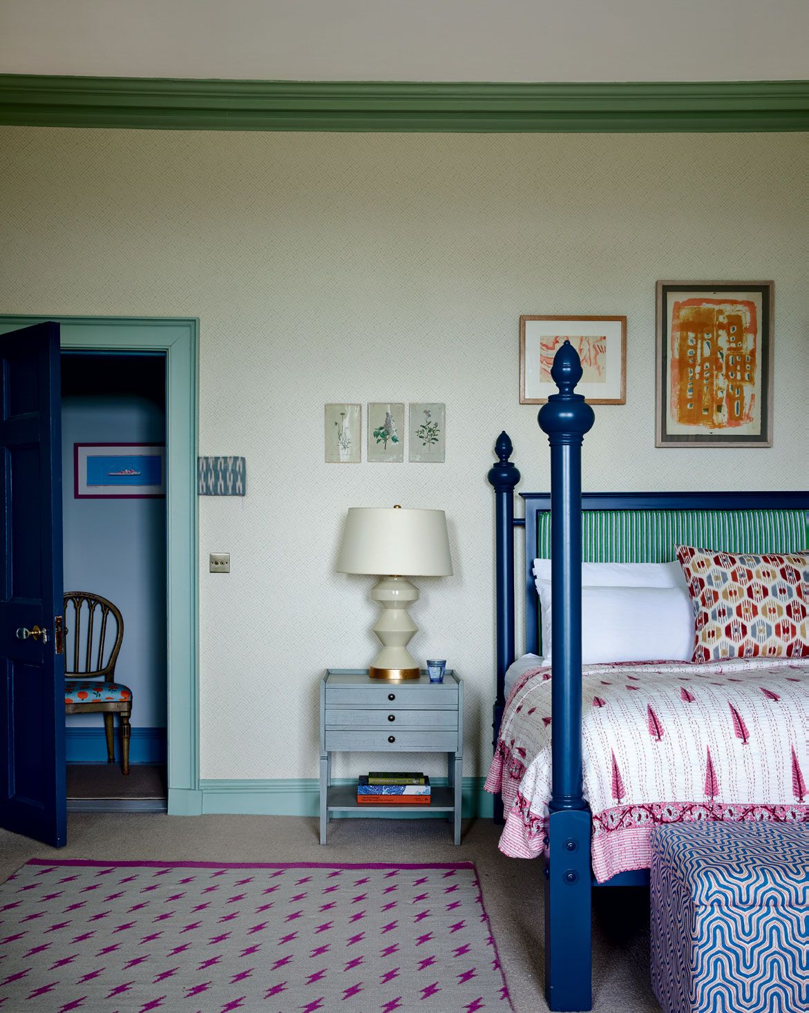 Image may contain Indoors Room Bedroom Dorm Room Furniture and Rug