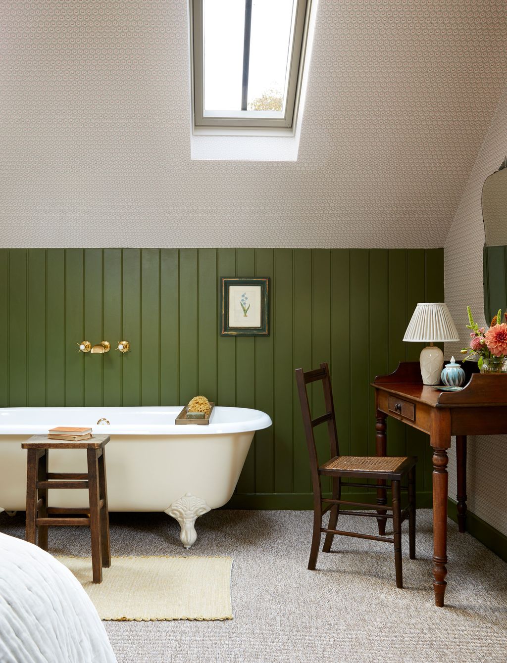 Image may contain Furniture Chair Interior Design Indoors Window Home Decor Tub Plant and Rug