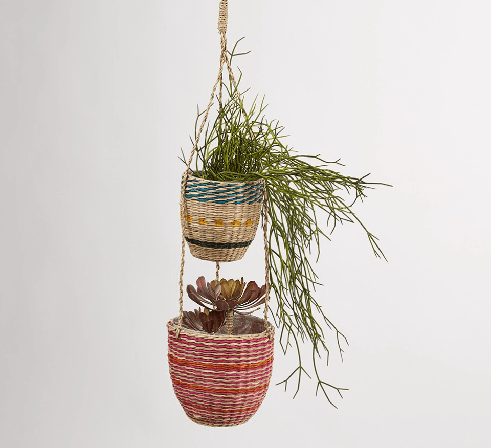 Pink Blue Stripe Double Seagrass Planter 14.50 from Oliver Bonas. buttongroup SHOP NOW