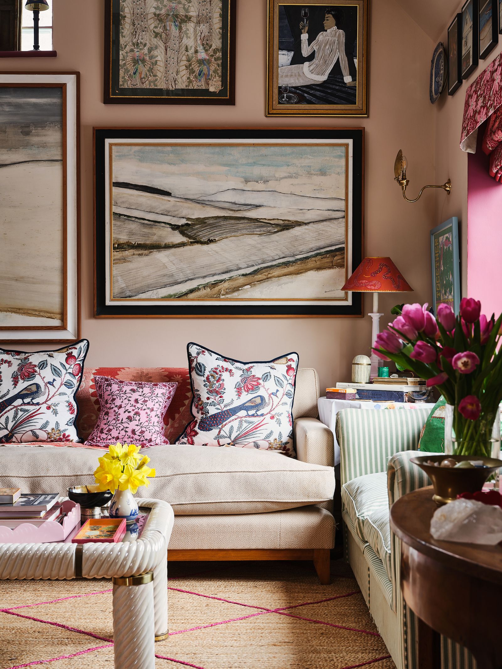 Image may contain Furniture Cushion Living Room Room Indoors Couch Pillow Table Coffee Table Home Decor and Rug