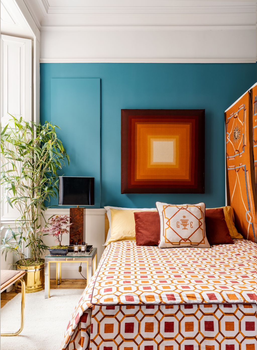 Image may contain Indoors Room Bedroom Furniture Bed Cushion Interior Design and Dorm Room