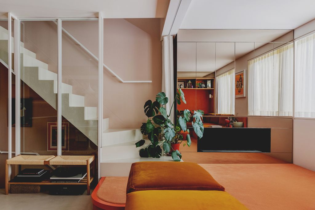 Louis redirected the staircase at right angles to make more of the righthand side of the living space useable.