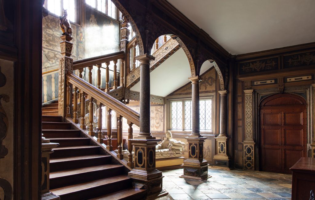 Thomas would have found a number of spiral stairs at Knole most of them set into the corners of courtyards and to these...