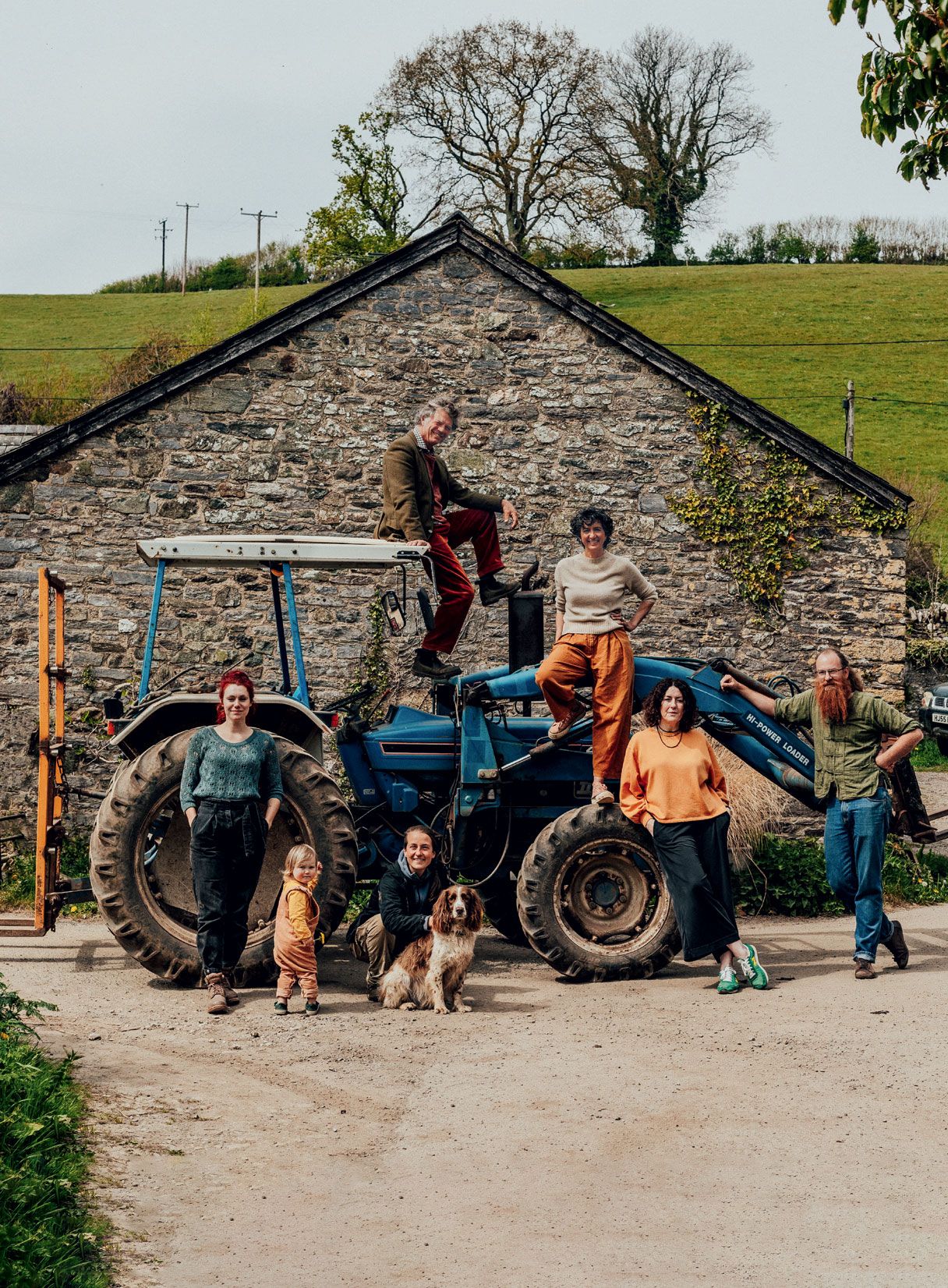 Geetie Guy and Phillipa on the farm with some of the members of The Baddaford Collective.