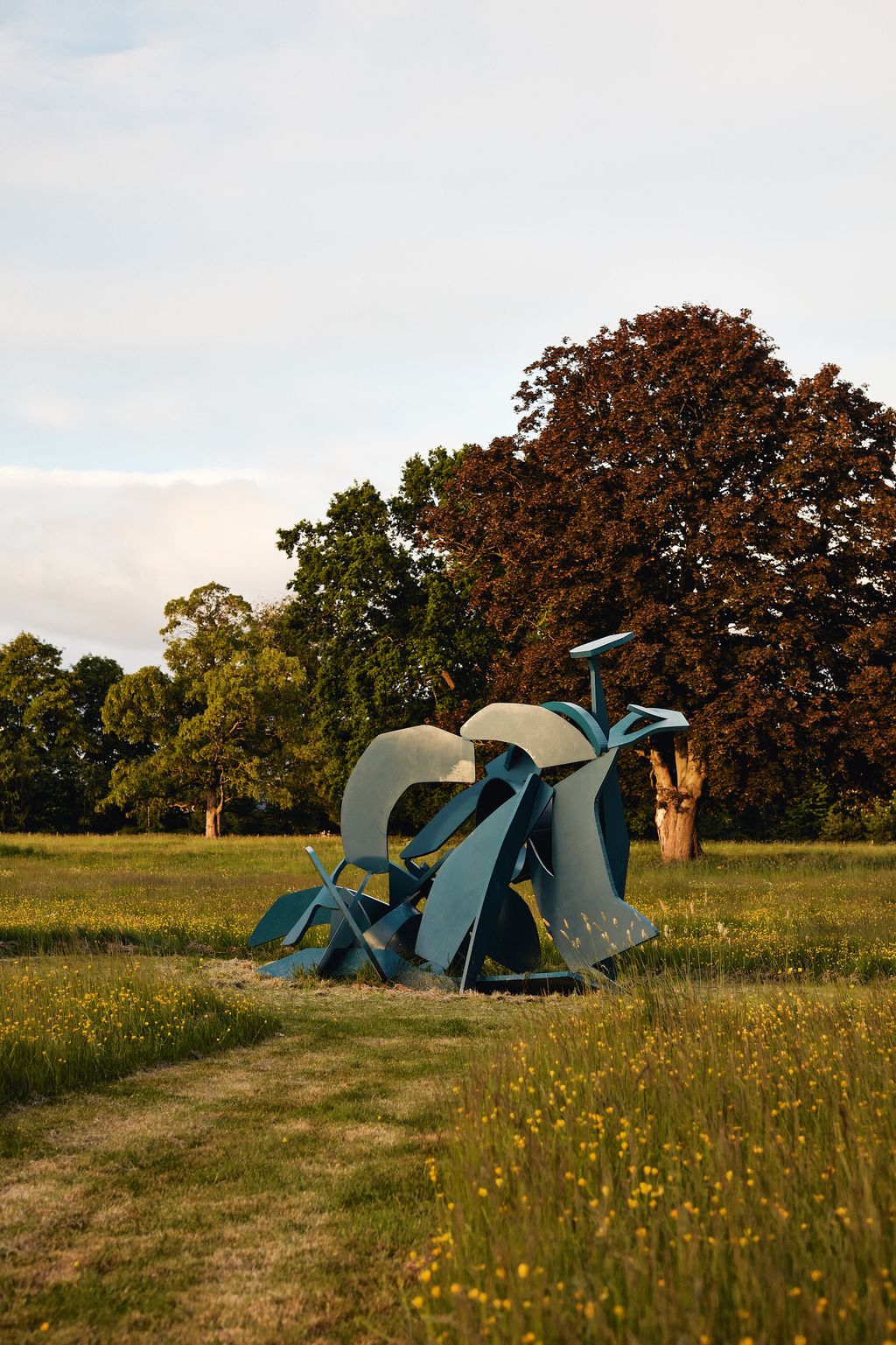Michael Lyons painted steel sculpture Amphitrite.