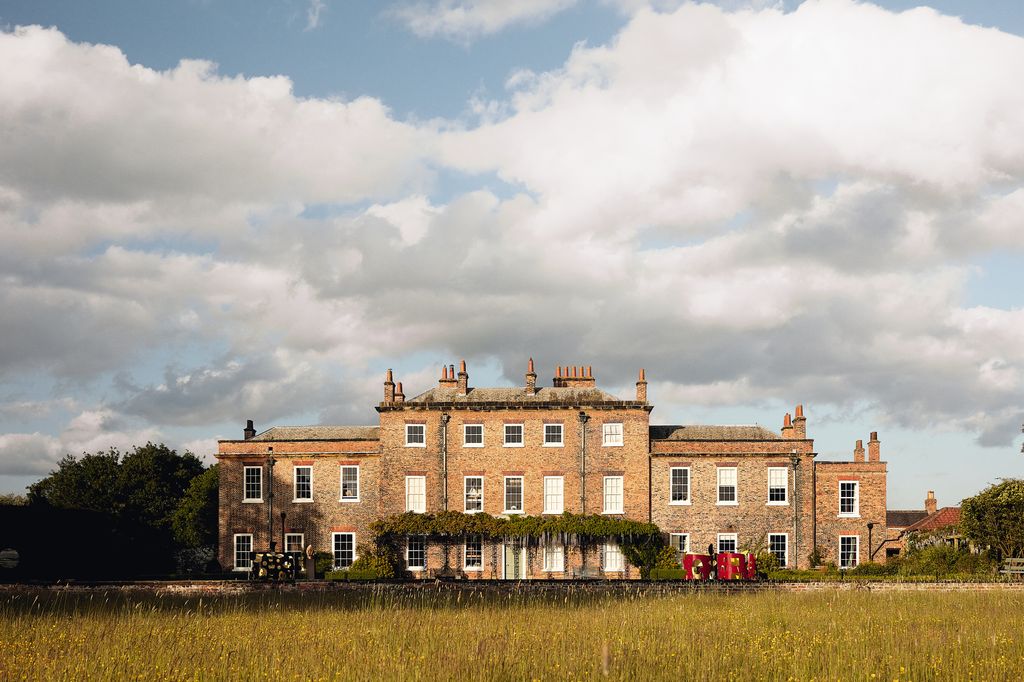 The Palladian rear façade of Thirsk Hall is built of local brick.