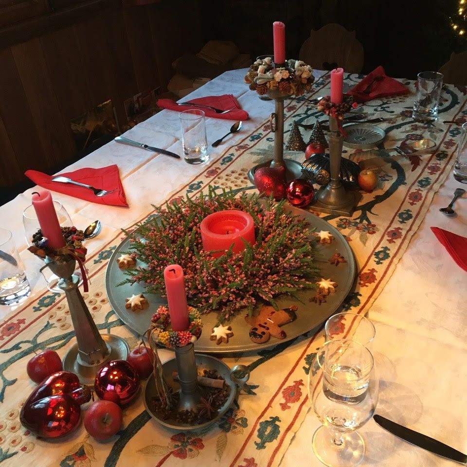 A snapshot of the centrepiece on Henriette's dining table set for the first Sunday in Advent.