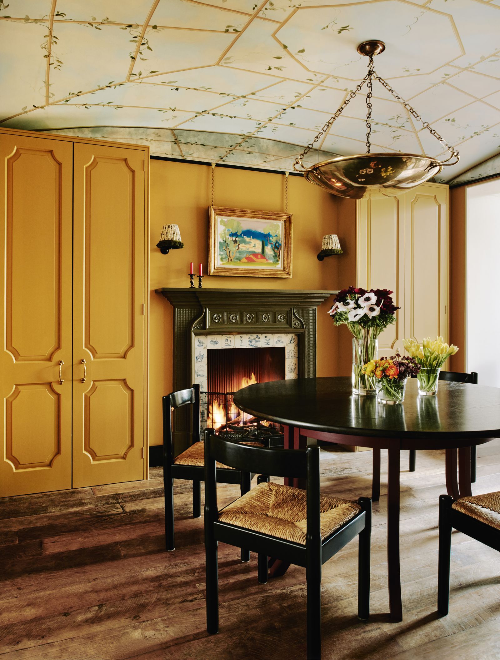 The dining room of this west London Victorian house by Lucy Hammond Giles is particularly atmospheric with walls in...