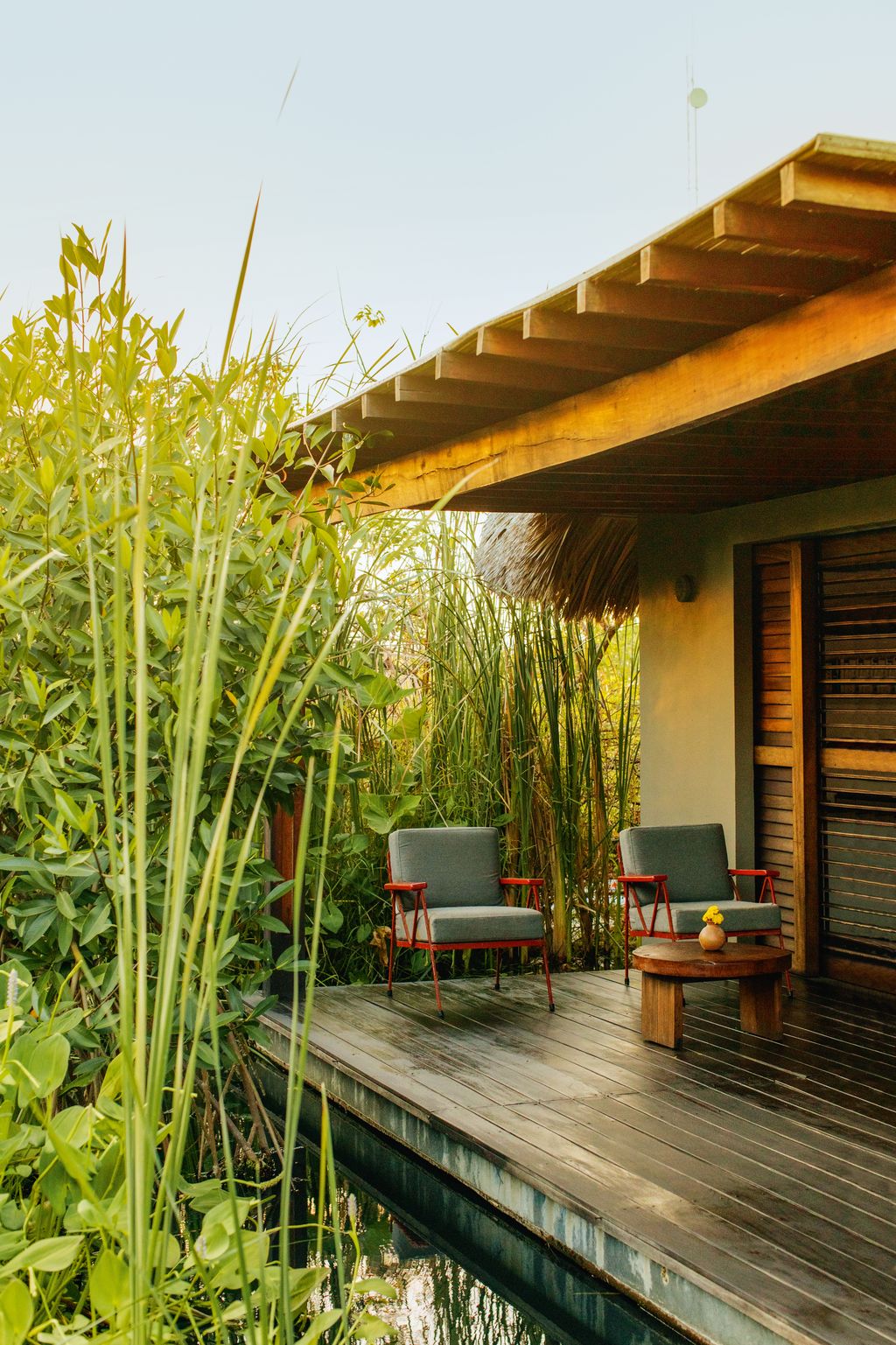 A tranquil outdoor sitting area at Hotel Escondido which was the first to open on this stretch of coastline next door to...