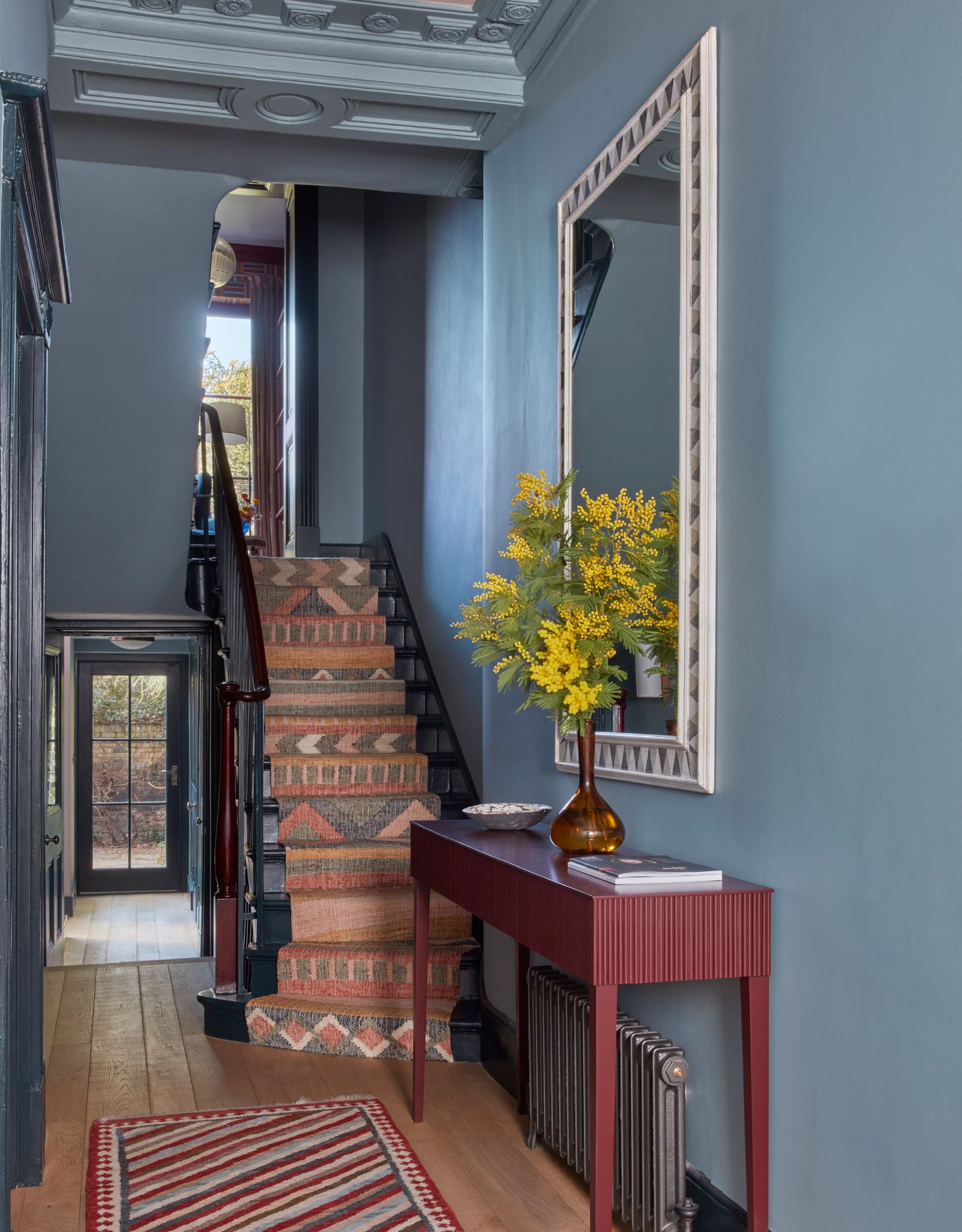 The staircase from Kate Guinness' project in South Kensington is clad in the ‘Arikara runner design from Tim Page.