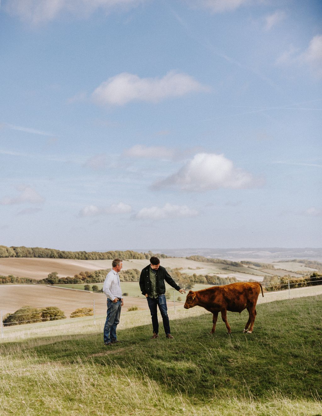The couple with Gelert at the farm near Reading owned by Ed Walters one of the suppliers of quality beef for Honest...