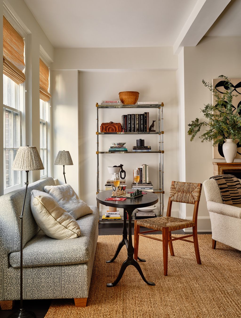 “I always put banquettes in New York apartments” says Lilse the designer of this flat “so that clients have a spot for...