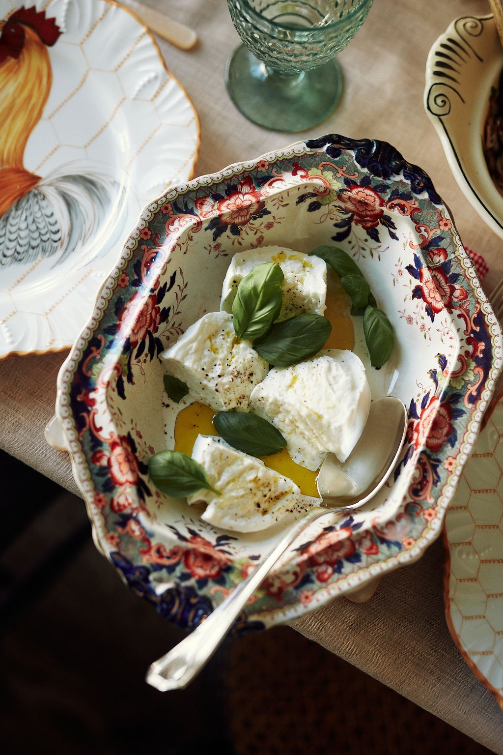 Many of Juana's serving platters are from antiques fairs around London. This particular one is from The Cloth Shop London.