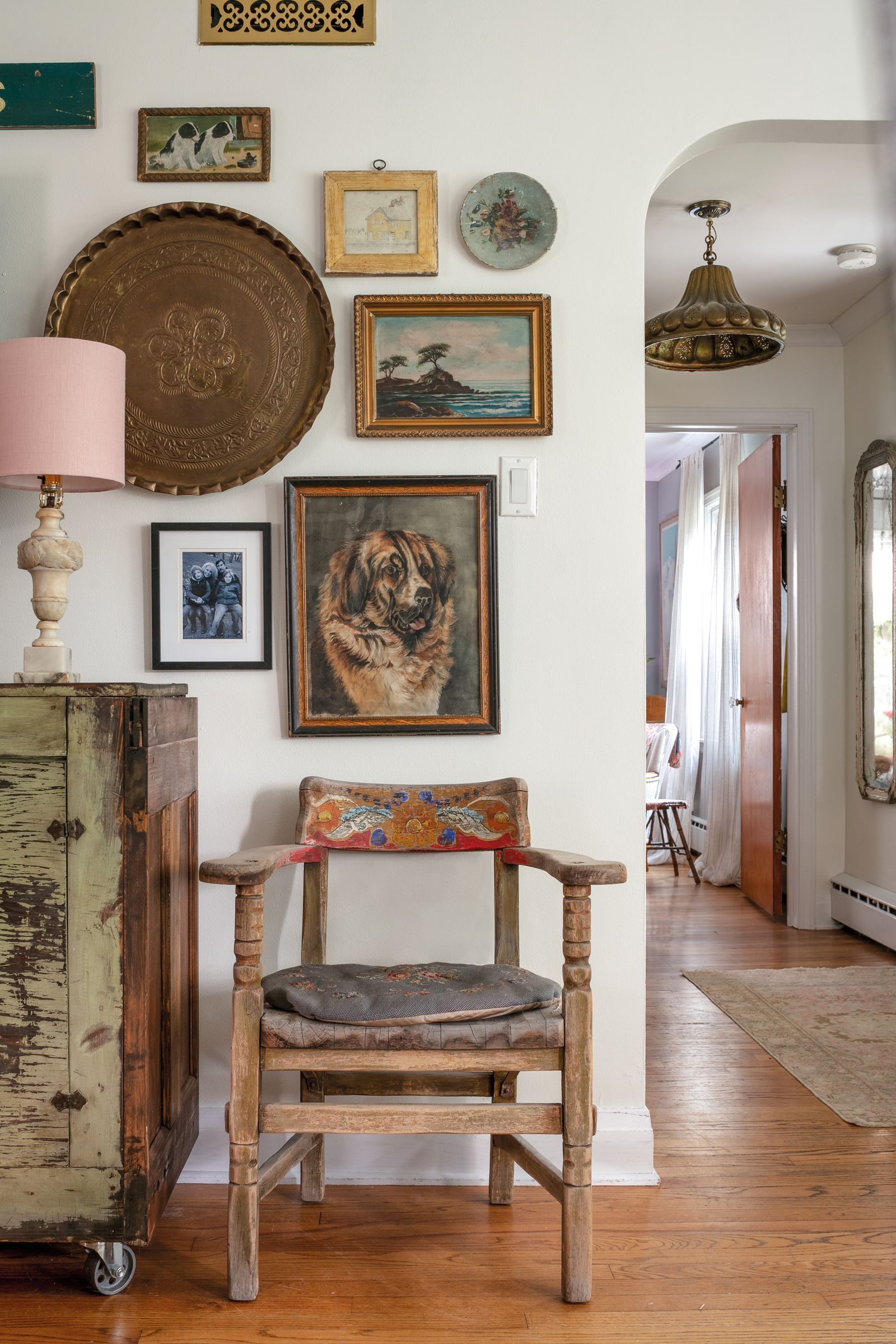 An antique Norwegian chair adds dimension to the space and pays homage to Kirsten's roots.