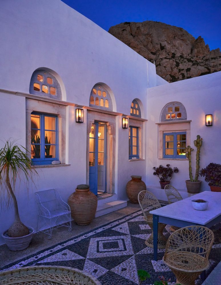 The former home of a bishop Xinara house is a quintessentially Greek villa. Think whitewashed buildings blue framed...