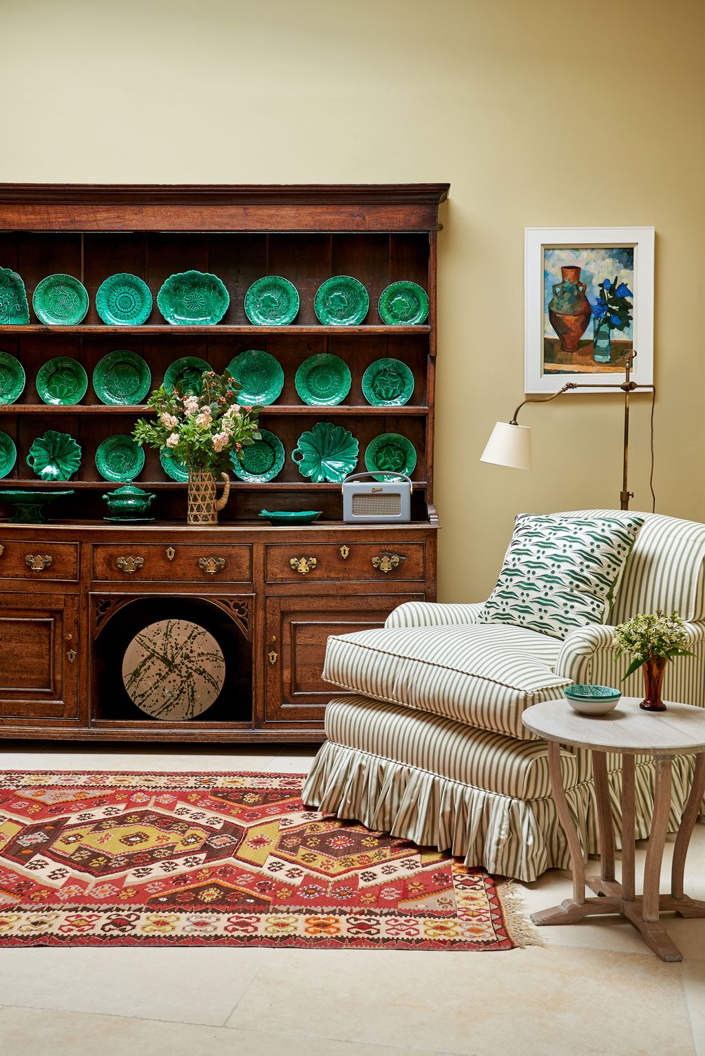 The dresser in the kitchen from Ron Green Antiques was an important addition to the space.