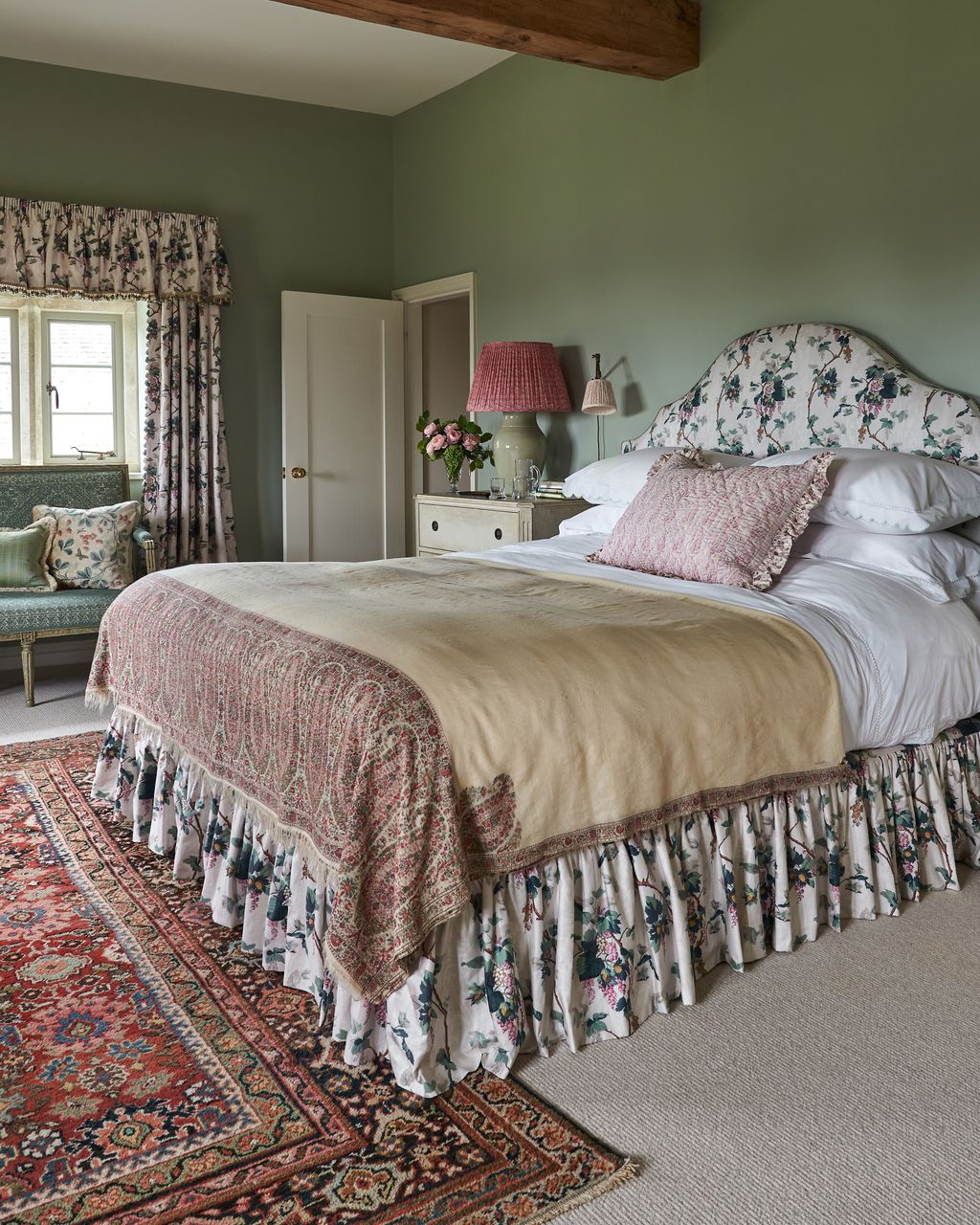 The master bedroom is a comfortable decidedly feminine space a comfortable and calming space ideal for her client's to...