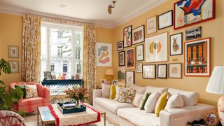 The sitting room is painted in a custom paint colour by Rachel Chudley Colour Studio. It was chosen to complement the...