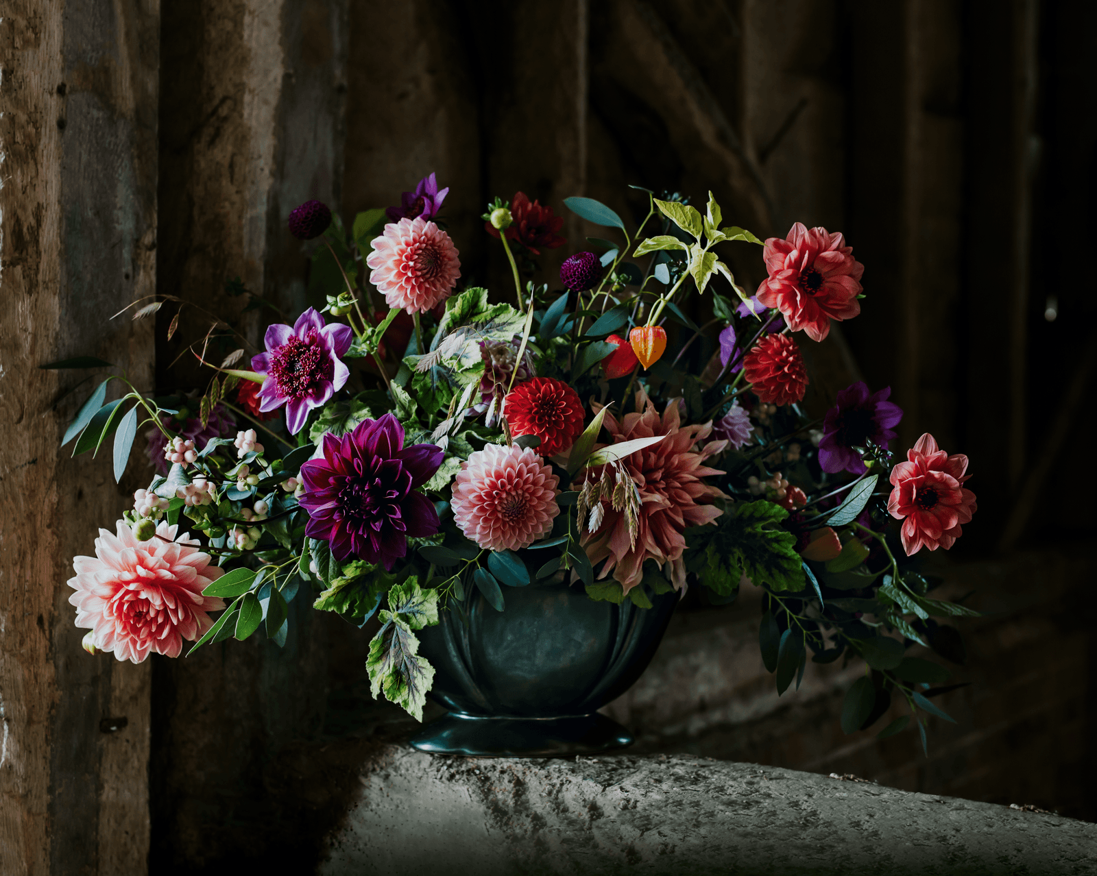 A dahlia arrangement by Rachel Siegfried