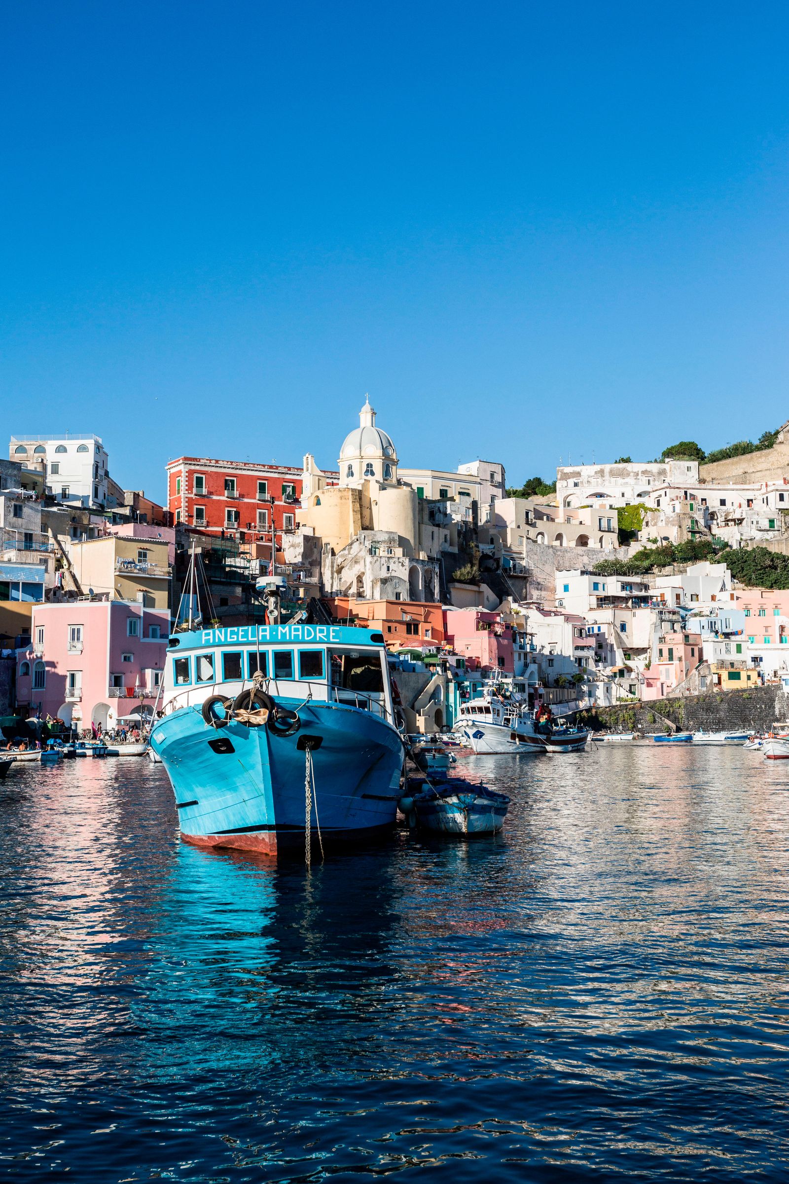 JFM9MG Procida Naples Italy La Corricella Harbour