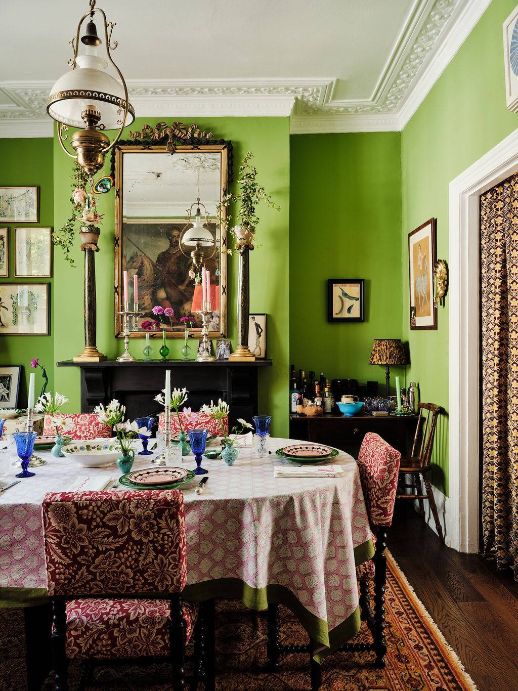 Above the bar in the right hand alcove hangs a small work by the artist James Nares and a horse drawing by Hungarian...