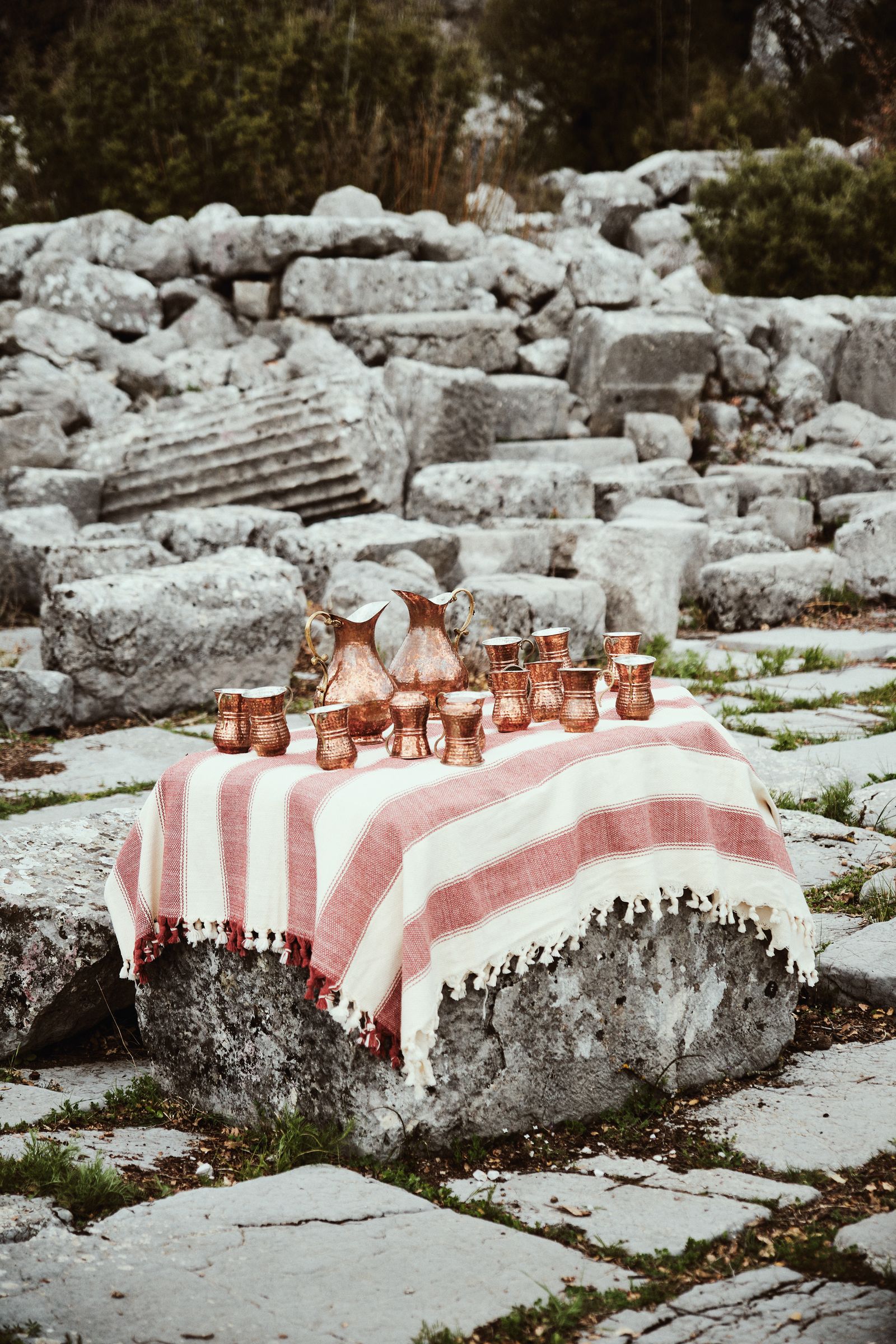 Ruins of the Roman agora in the ancient city of Adada