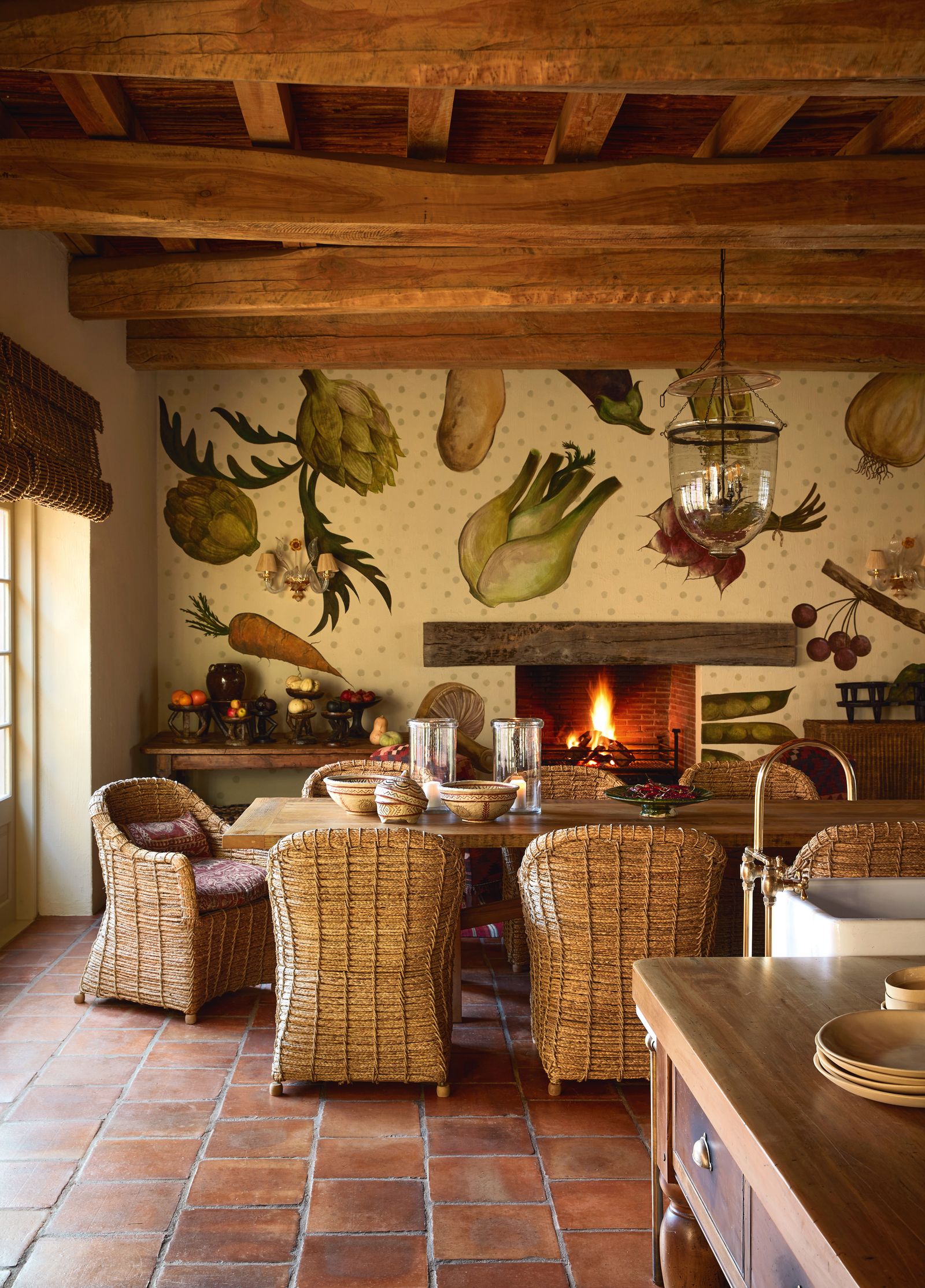 At the heart of the retreats Old Farmhouse is the kitchen where interior designer Gregory Mellor has injected drama and...