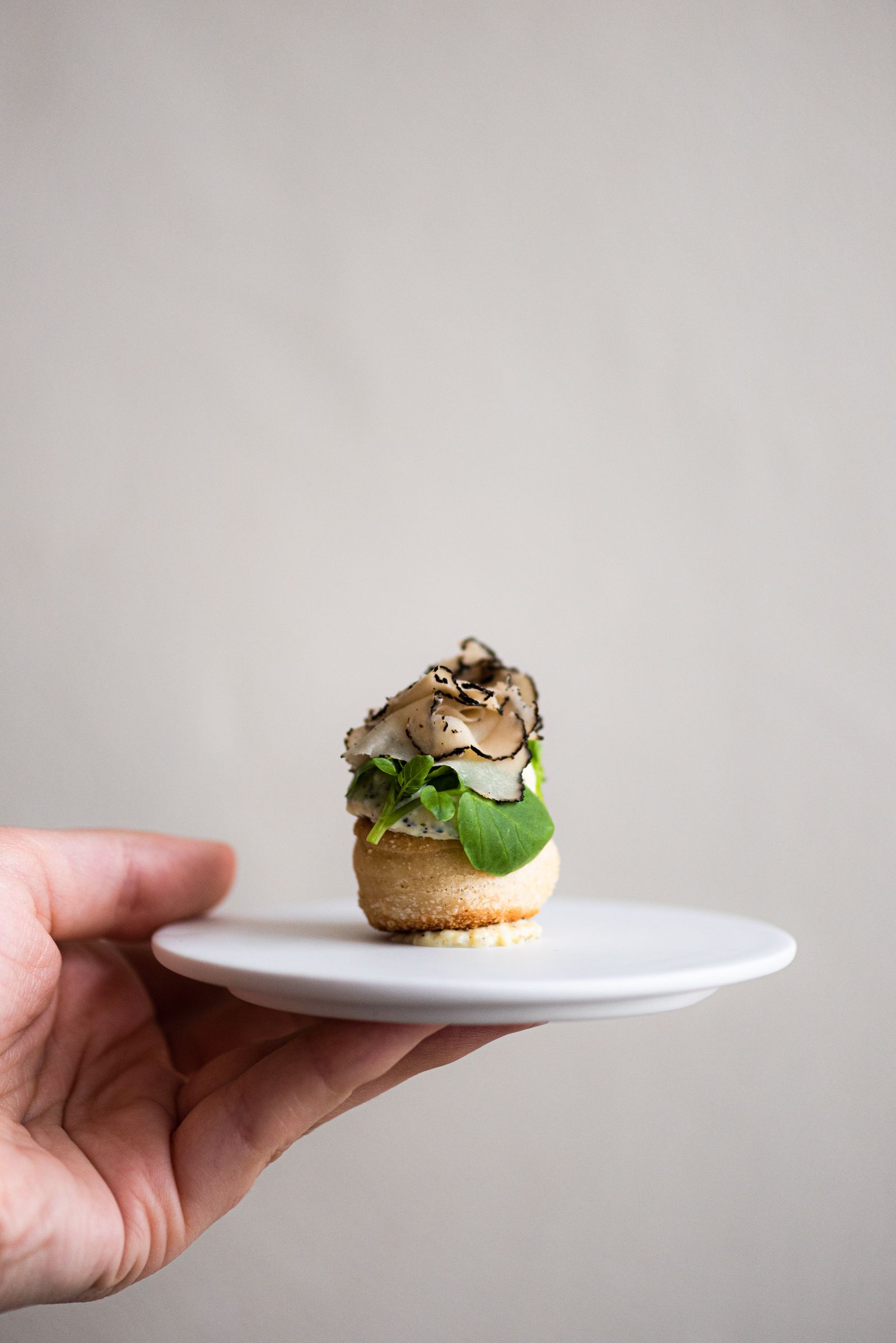 English Muffin truffled smoked egg pickled truffle watercress