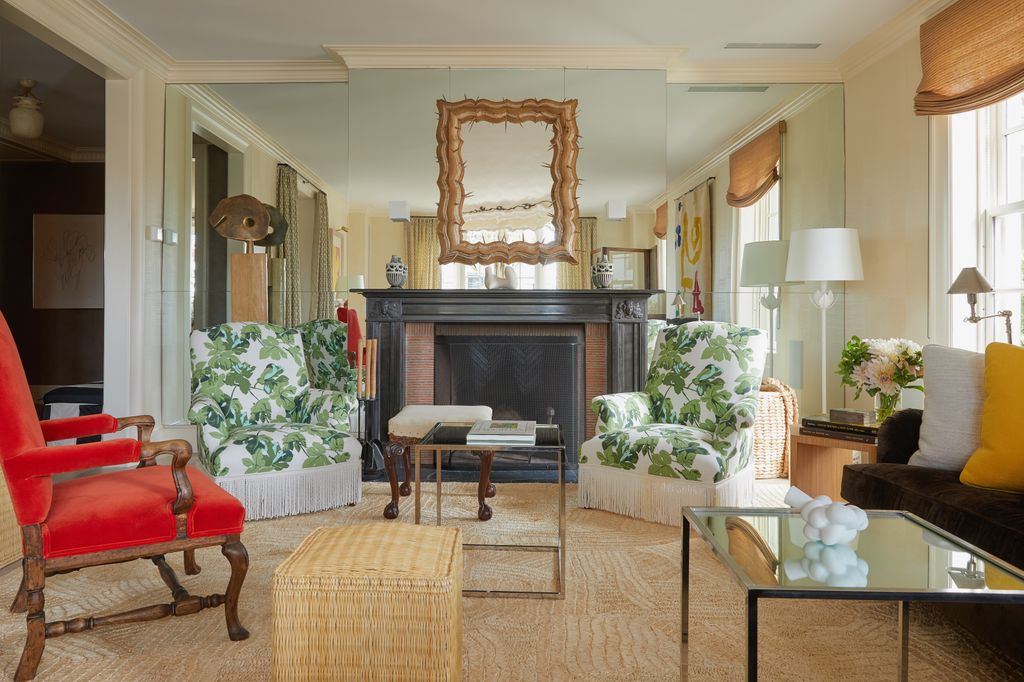 ‘A mirrored chimney breast is a favorite device of mine no matter what says David. ‘But this one doubles the view of the...