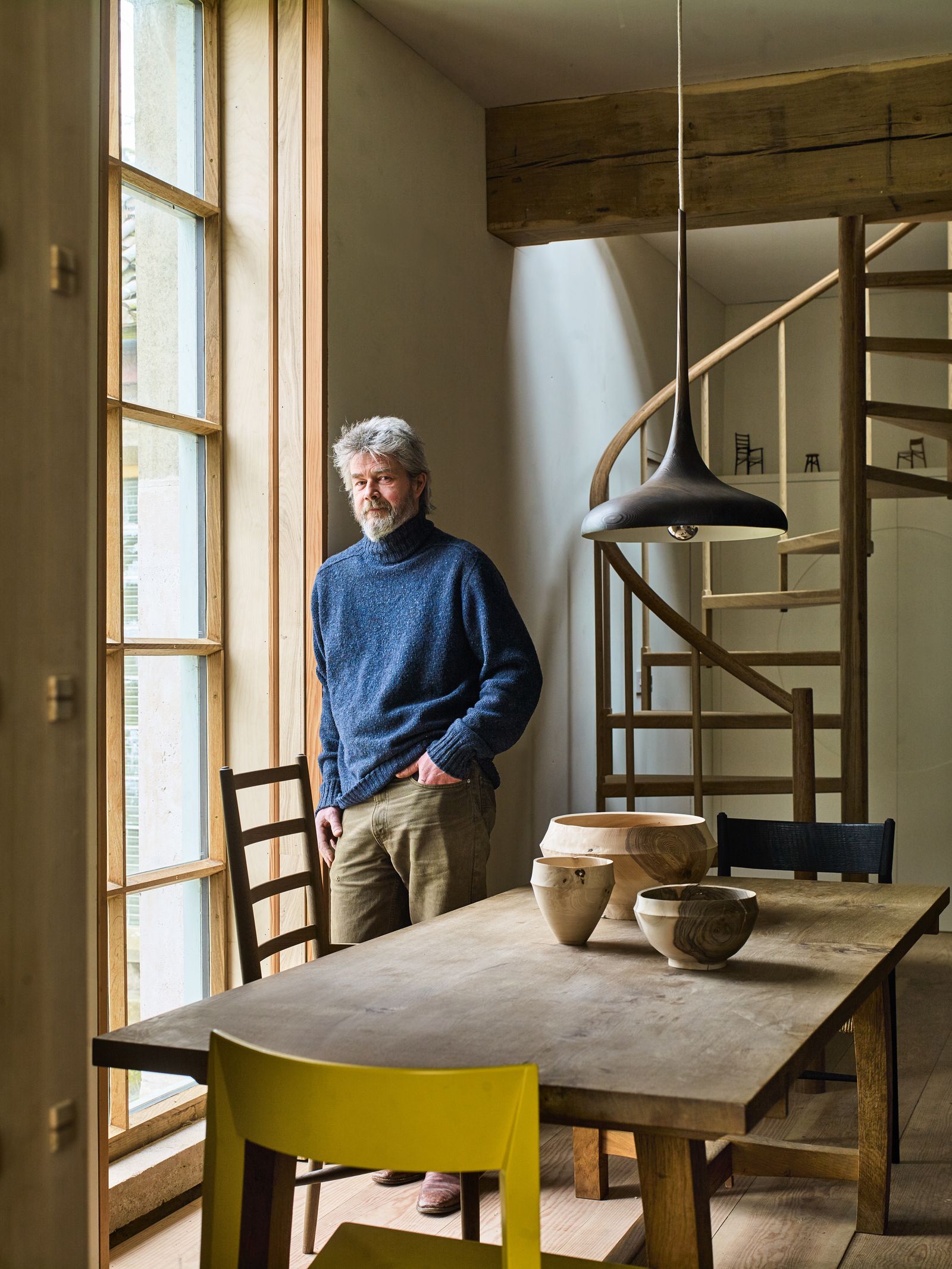 Marcus beside an ‘Ox table and ‘Botanical Two light