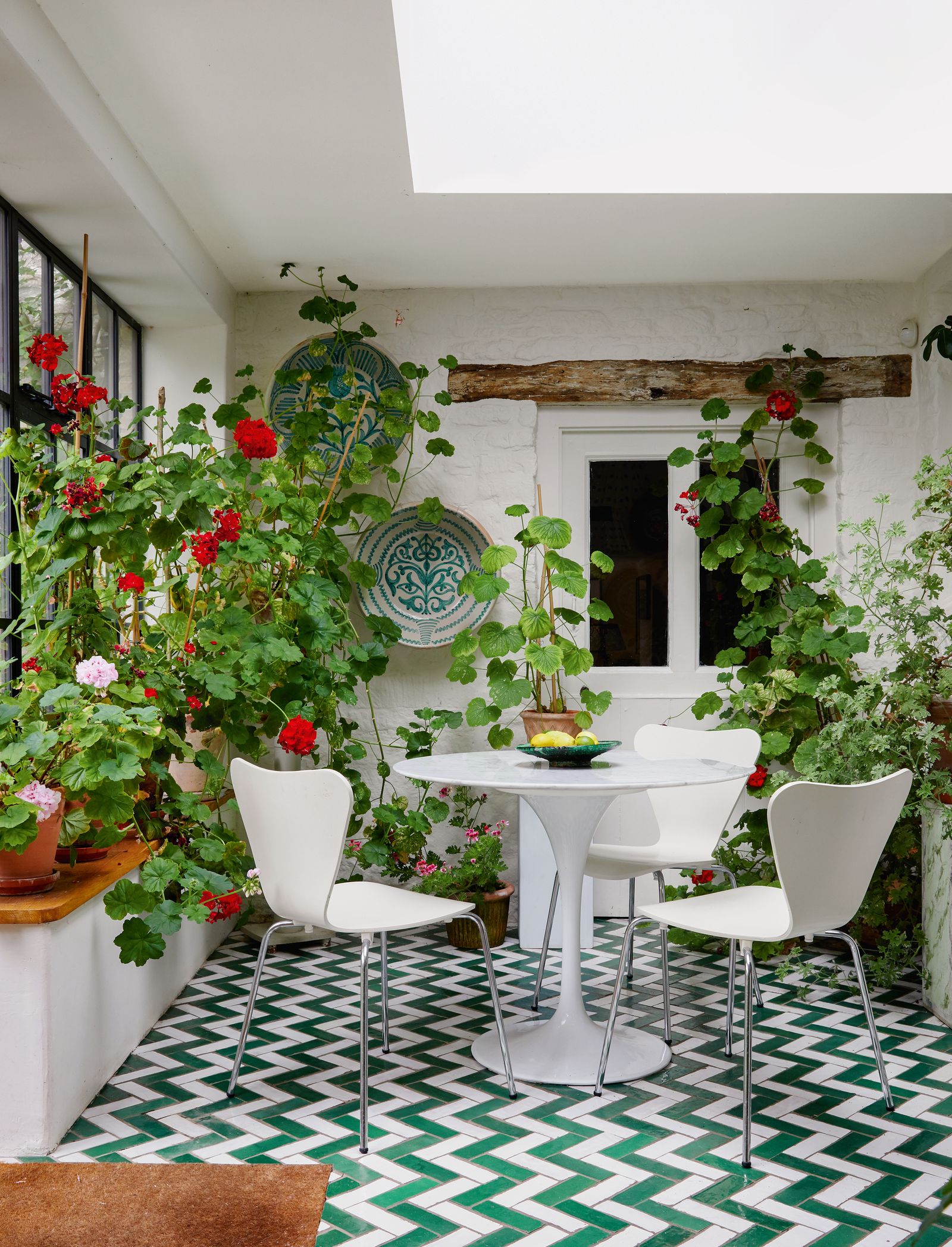 Filled with Sarahs beloved geraniums  and affectionately known as her ‘geraniorium  this room was inspired by trips to...
