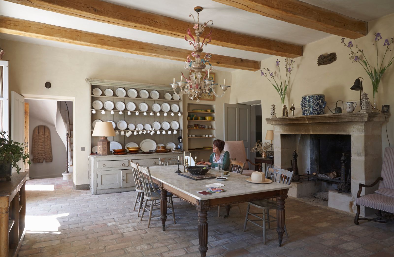 Helen Kime in the main room of the kitchen