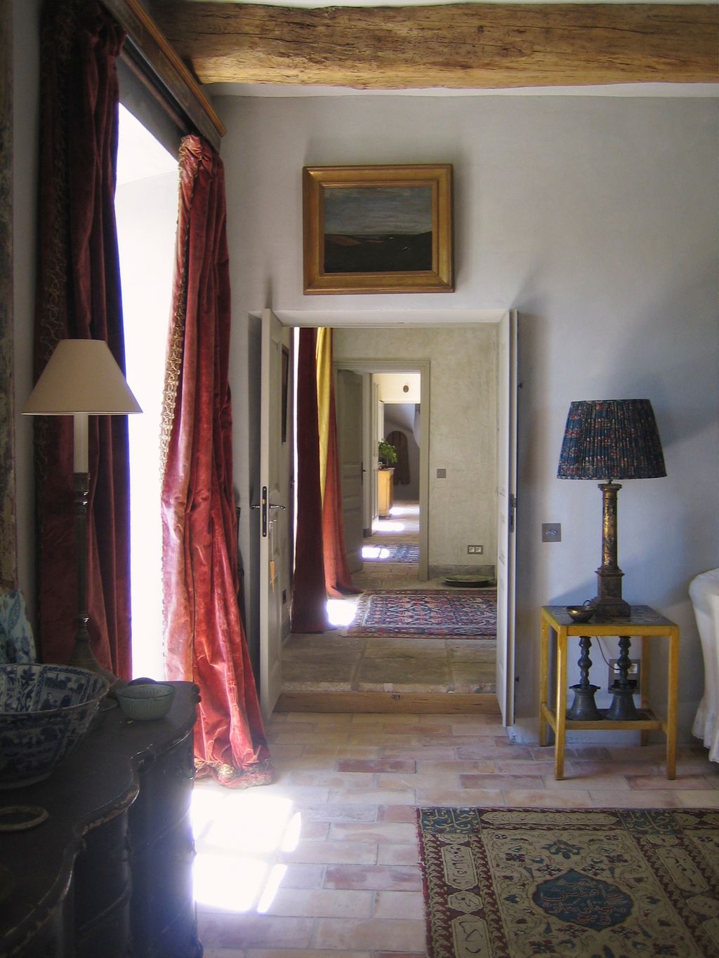 Looking along the ground floor enfilade of rooms.