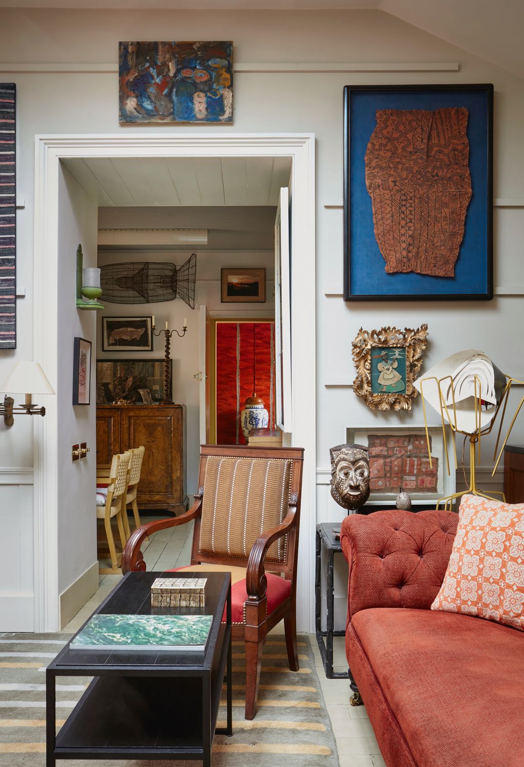 A French Empire armchair by P Bellang one of a pair reupholstered ‘way out of period to coax them into our time and a...