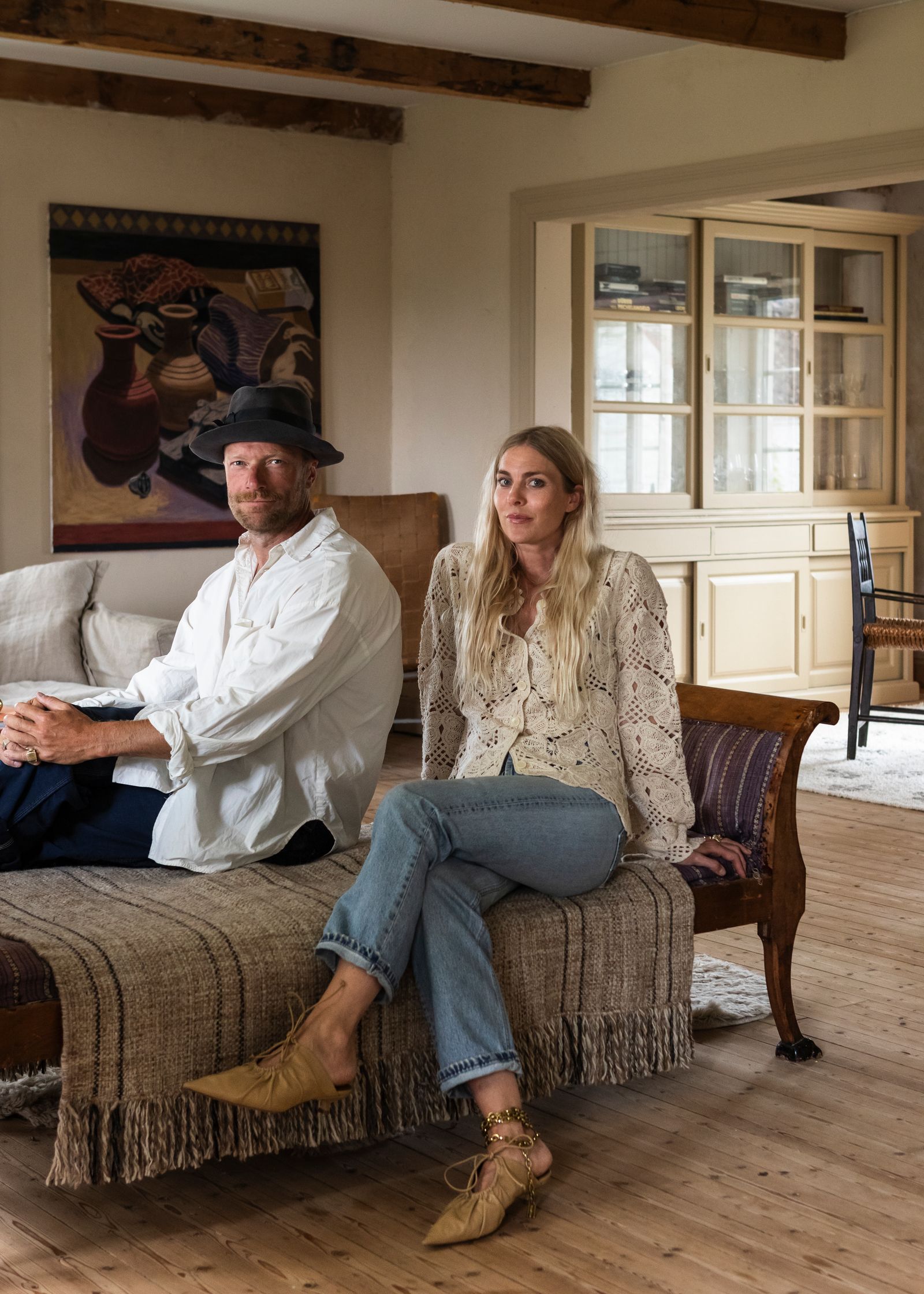 Maja Dixdotter and her husband David Holm in their Österlen home.